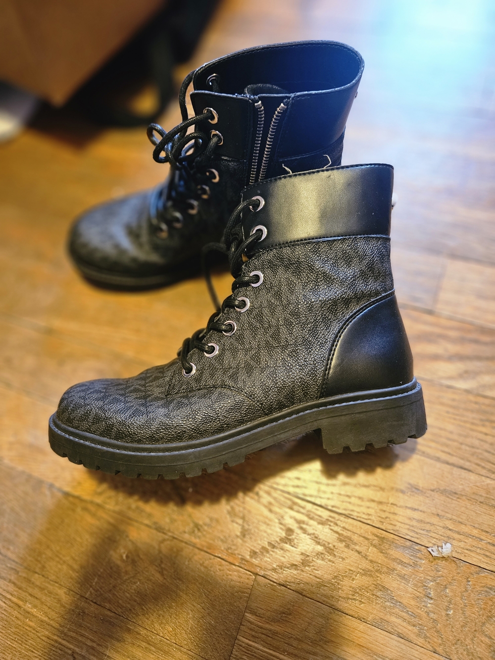 Michael Kors Black Combat Moto Boots
